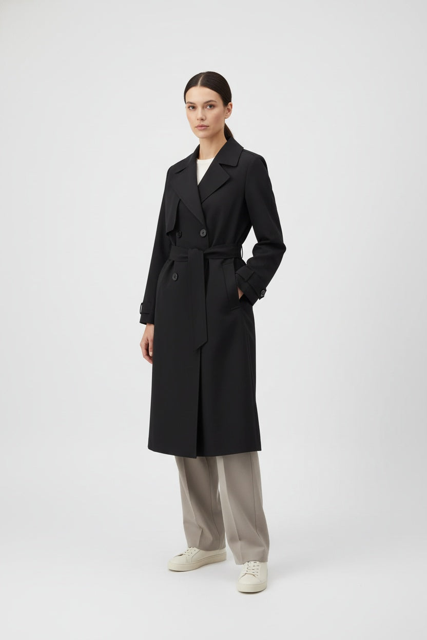 Abrigo de Mujer Lana Doble Botonadura Casual Otoño Invierno