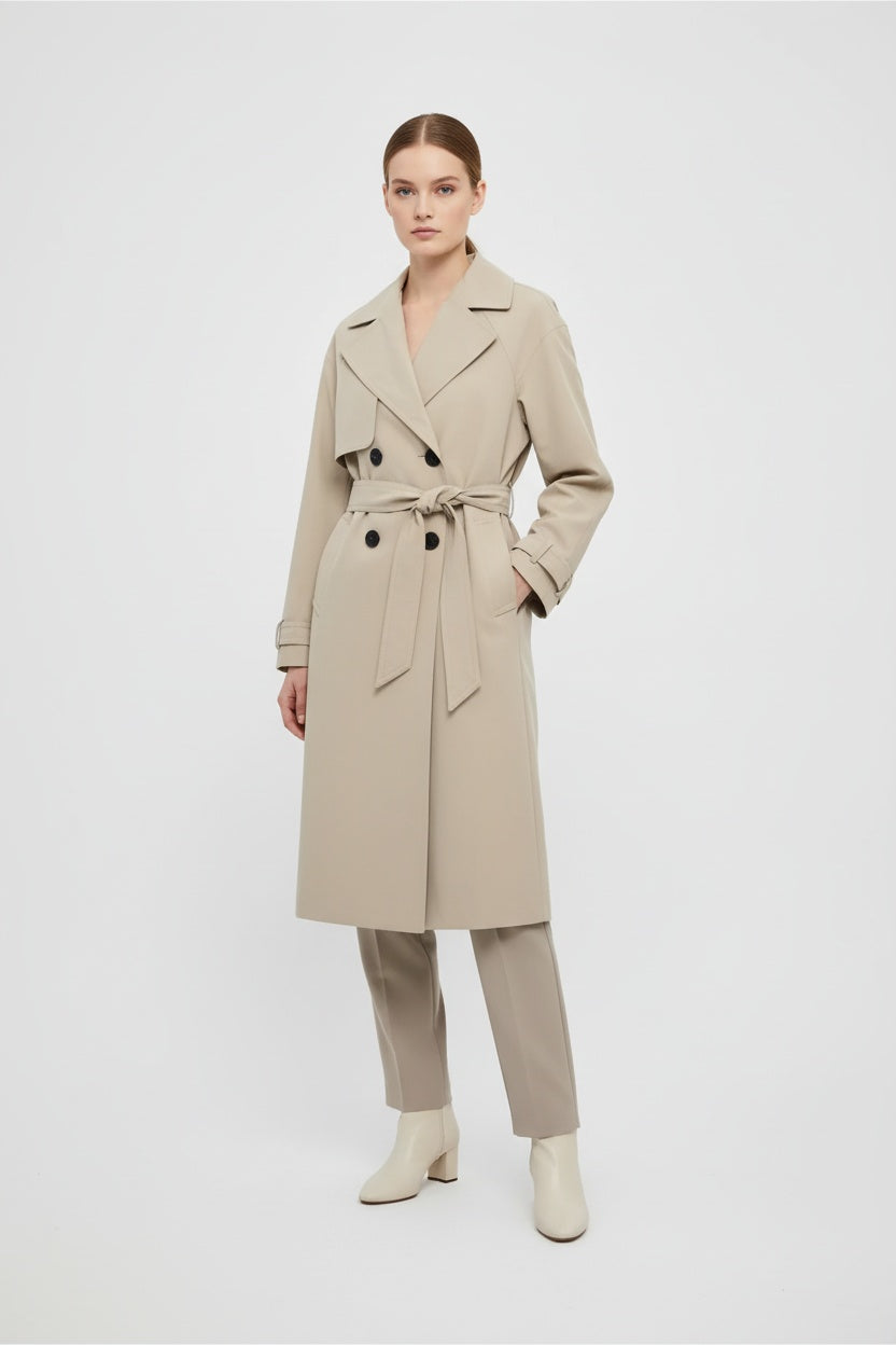 Abrigo de Mujer Lana Doble Botonadura Casual Otoño Invierno