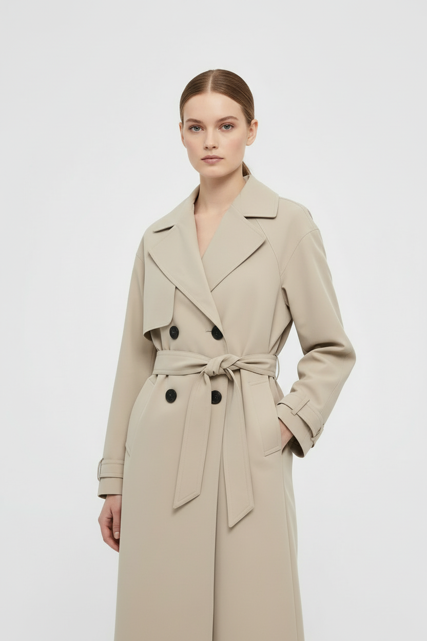 Abrigo de Mujer Lana Doble Botonadura Casual Otoño Invierno