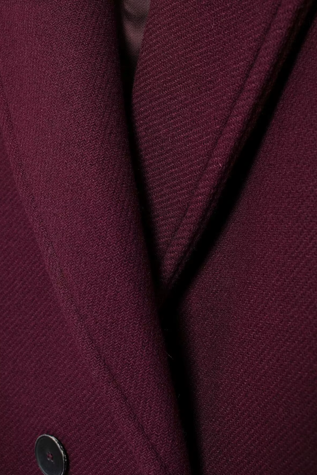 Abrigo de Mujer Cruzado de Lana Burdeos Manga Larga Elegante 2