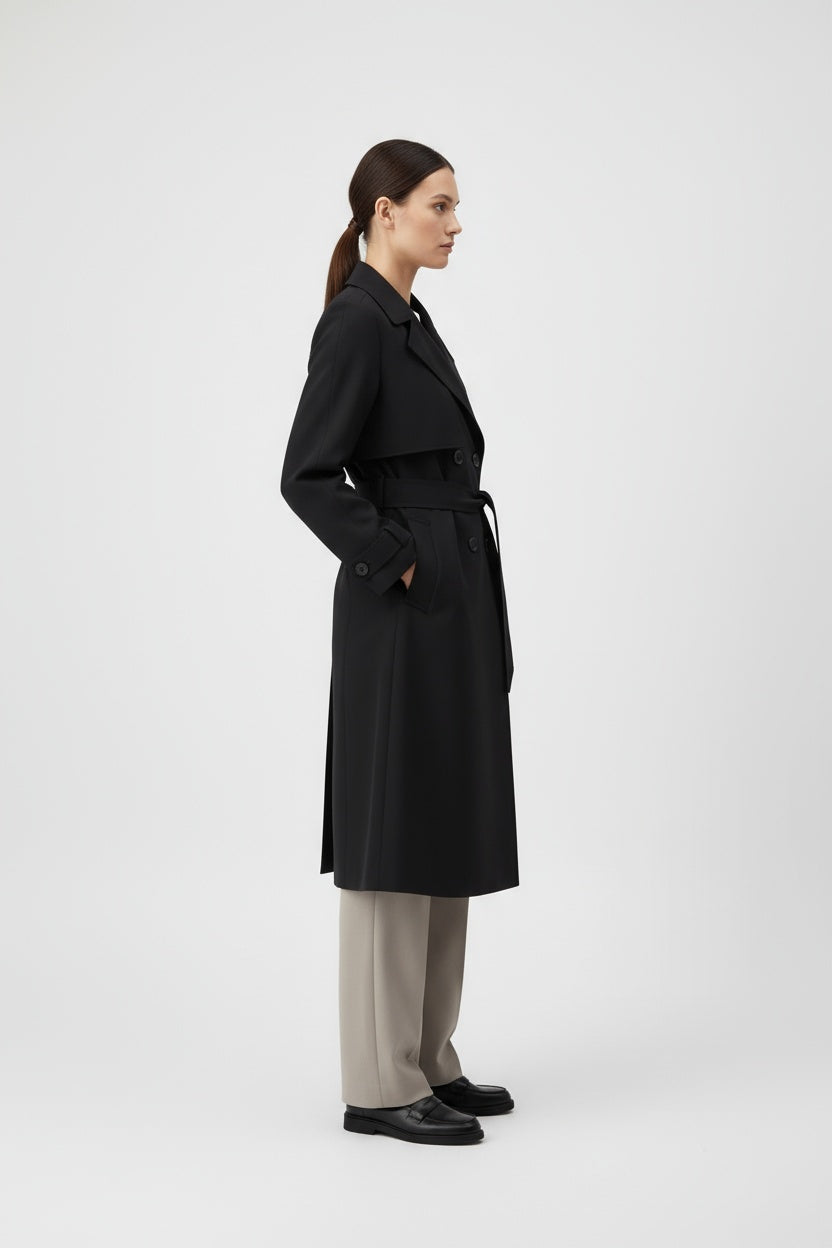 Abrigo de Mujer Lana Doble Botonadura Casual Otoño Invierno